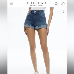 ALICE + OLIVIA TRISH LOW RISE CUFFED DENIM SHORT